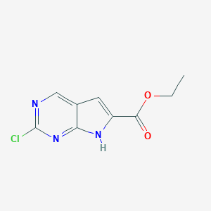 ETHYL 2-CHLORO-7H-PYRROLO[2,3-D]PYRIMIDINE-6-CARBOXYLATEͼƬ