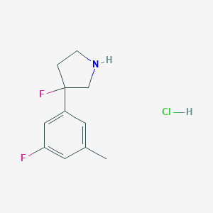 3-Fluoro-3-(3-fluoro-5-methylphenyl)pyrrolidine HydrochlorideͼƬ