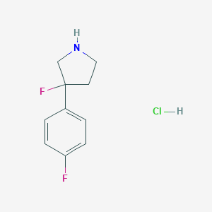 3-fluoro-3-(4-fluorophenyl)pyrrolidine HydrochlorideͼƬ