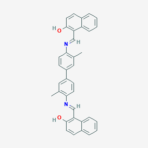 1,1'-(((3,3'-Dimethyl-[1,1'-biphenyl]-4,4'-diyl)bis(azanylylidene))bis(methanylylidene))bis(naphthalen-2-ol)ͼƬ