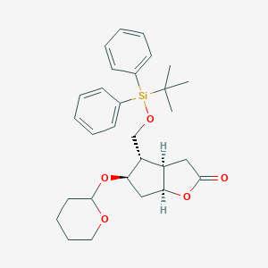 (3aR,4S,5R,6aS)-4-(tert-Butyldiphenylsilyloxy)methyl-5-tetrahydropyranyloxy-hexahydro-2H-cyclopenta[b]furan-2-oneͼƬ