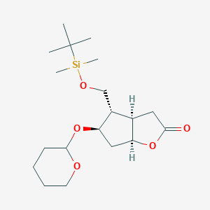 (3aR,4S,5R,6aS)-4-(tert-Butyldimethylsilyloxy)methyl-5-tetrahydropyranyloxy-hexahydro-2H-cyclopenta[b]furan-2-oneͼƬ