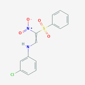 3-chloro-N-[2-nitro-2-(phenylsulfonyl)vinyl]anilineͼƬ