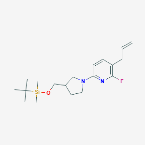 3-Allyl-6-(3-((tert-butyldimethylsilyloxy)methyl)-pyrrolidin-1-yl)-2-fluoropyridineͼƬ