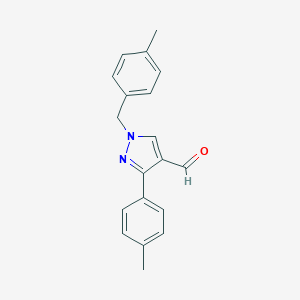 3-(4-Methylphenyl)-1-[(4-methylphenyl)methyl]-1H-pyrazole-4-carbaldehydeͼƬ