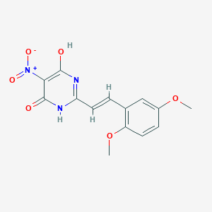 2-[(1E)-2-(2,5-dimethoxyphenyl)ethenyl]-6-hydroxy-5-nitro-3,4-dihydropyrimidin-4-oneͼƬ