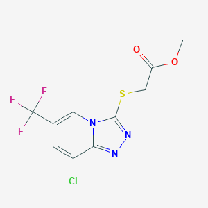 Methyl 2-((8-chloro-6-(trifluoromethyl)-[1,2,4]triazolo[4,3-a]pyridin-3-yl)thio)acetateͼƬ