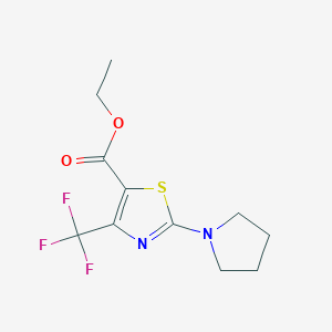 Ethyl 2-(pyrrolidin-1-yl)-4-trifluoromethyl-1,3-thiazole-5-carboxylate图片