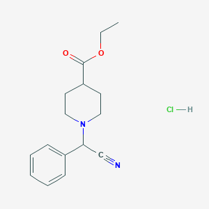 Ethyl 1-[Cyano(phenyl)methyl]piperidine-4-carboxylate HydrochlorideͼƬ