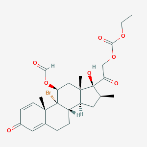 (11,16)-9-Bromo-21-[(ethoxycarbonyl)oxy]-11-(formyloxy)-17-hydroxy-16-methylpregna-1,4-diene-3,20-dioneͼƬ