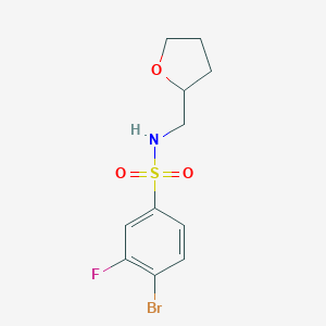4-Bromo-3-fluoro-N-(tetrahydrofuran-2-ylmethyl)benzenesulfonamideͼƬ
