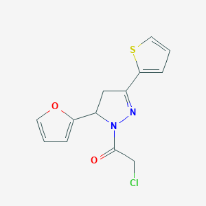 2-Chloro-1-[5-(Furan-2-Yl)-3-(Thiophen-2-Yl)-4,5-Dihydro-1h-Pyrazol-1-Yl]Ethan-1-OneͼƬ