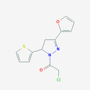 2-Chloro-1-[3-(Furan-2-Yl)-5-(Thiophen-2-Yl)-4,5-Dihydro-1h-Pyrazol-1-Yl]Ethan-1-OneͼƬ