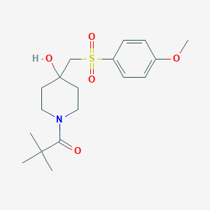 1-(4-hydroxy-4-{[(4-methoxyphenyl)sulfonyl]methyl}piperidino)-2,2-dimethyl-1-propanoneͼƬ