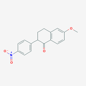 6-Methoxy-2-(4-nitrophenyl)-3,4-dihydronaphthalen-1(2H)-oneͼƬ