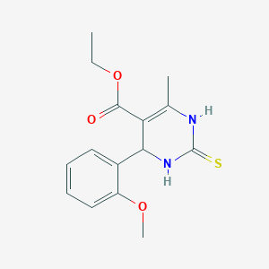 Ethyl 4-(2-methoxyphenyl)-6-methyl-2-thioxo-1,2,3,4-tetrahydropyrimidine-5-carboxylateͼƬ