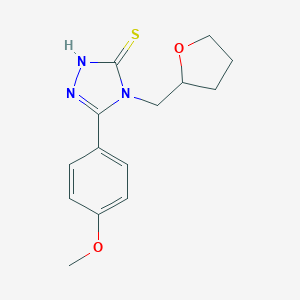 5-(4-Methoxyphenyl)-4-(oxolan-2-ylmethyl)-4H-1,2,4-triazole-3-thiolͼƬ