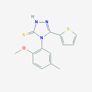 4-(2-Methoxy-5-methylphenyl)-5-(thiophen-2-yl)-4H-1,2,4-triazole-3-thiolͼƬ