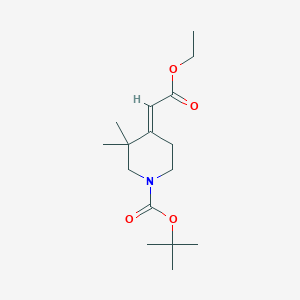 1-BOC-4-(2-ETHOXY-2-OXOETHYLIDENE)-3,3-DIMETHYLPIPERIDINEͼƬ