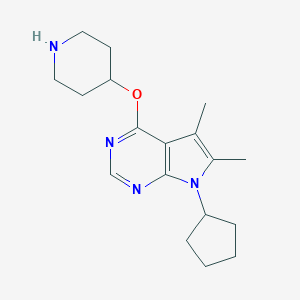 4-({7-cyclopentyl-5,6-dimethyl-7H-pyrrolo[2,3-d]pyrimidin-4-yl}oxy)piperidineͼƬ