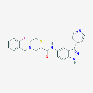 4-[(2-Fluorophenyl)methyl]-N-[3-(4-pyridinyl)-1H-indazol-5-yl]-2-thiomorpholinecarboxamideͼƬ