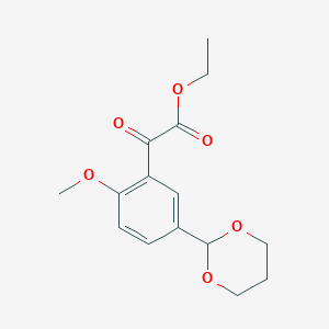 Ethyl 5-(1,3-dioxan-2-yl)-2-methoxybenzoylformateͼƬ