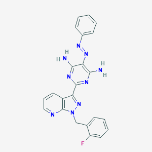 2-(1-(2-Fluorobenzyl)-1H-pyrazolo[3,4-b]pyridin-3-yl)-5-(phenyldiazenyl)pyrimidine-4,6-diamineͼƬ