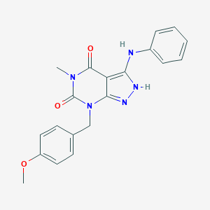 3-Anilino-7-[(4-methoxyphenyl)methyl]-5-methyl-2H-pyrazolo[3,4-d]pyrimidine-4,6-dioneͼƬ