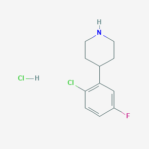 4-(2-Chloro-5-fluorophenyl)piperidine hydrochlorideͼƬ