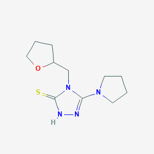 4-(Oxolan-2-ylmethyl)-5-(pyrrolidin-1-yl)-4H-1,2,4-triazole-3-thiolͼƬ