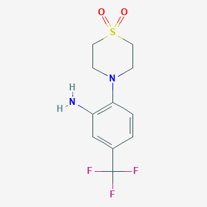 4-[2-Amino-4-(trifluoromethyl)phenyl]-1lambda6-thiomorpholine-1,1-dioneͼƬ