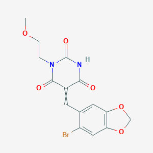 5-[(E)-(6-bromo-1,3-benzodioxol-5-yl)methylidene]-1-(2-methoxyethyl)-2,4,6(1H,3H,5H)-pyrimidinetrioneͼƬ