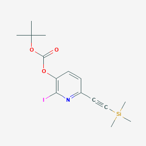 tert-Butyl 2-Iodo-6-((trimethylsilyl)ethynyl)pyridin-3-yl CarbonateͼƬ