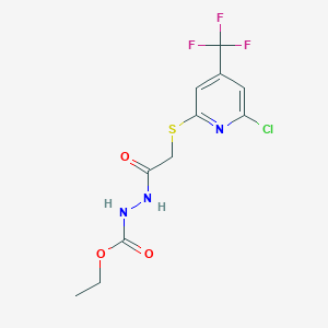 N'-[2-(6-Chloro-4-trifluoromethyl-pyridin-2-yl-sulfanyl)-acetyl]-hydrazinecarboxylic acid ethyl esterͼƬ