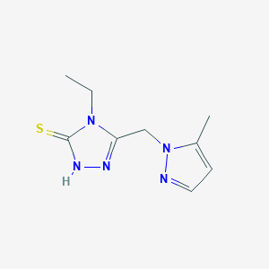 4-Ethyl-5-(5-methyl-pyrazol-1-ylmethyl)-4H-[1,2,4]triazole-3-thiolͼƬ