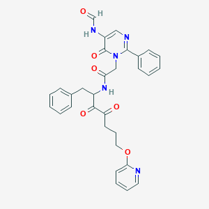 N-(3,4-dioxo-1-phenyl-7-pyridin-2-yloxyheptan-2-yl)-2-(5-formamido-6-oxo-2-phenylpyrimidin-1-yl)acetamideͼƬ