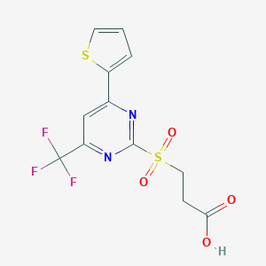 3-(4-Thiophen-2-yl-6-trifluoromethyl-pyrimidine-2-sulfonyl)-propionic acidͼƬ