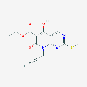 Ethyl 5-hydroxy-2-(methylthio)-7-oxo-8-(prop-2-ynyl)-7,8-dihydropyrido[2,3-d]pyrimidine-6-carboxylatͼƬ