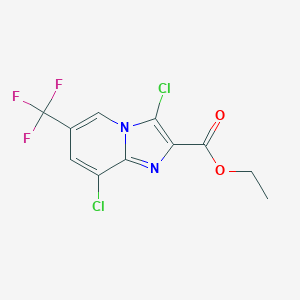 Ethyl 3,8-dichloro-6-(trifluoromethyl)imidazo[1,2-a]pyridine-2-carboxylateͼƬ