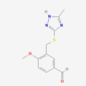 4-methoxy-3-{[(3-methyl-1H-1,2,4-triazol-5-yl)thio]methyl}benzaldehydeͼƬ