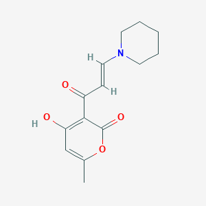 (E)-3-((E)-1-Hydroxy-3-(piperidin-1-yl)allylidene)-6-methyl-2H-pyran-2,4(3H)-dioneͼƬ