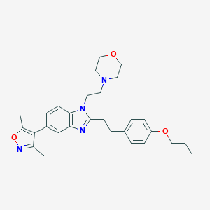 4-(2-(5-(3,5-Dimethylisoxazol-4-yl)-2-(4-propoxyphenethyl)-1H-benzo[d]imidazol-1-yl)ethyl)morpholineͼƬ