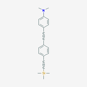 N,N-Dimethyl-4-((4-((trimethylsilyl)-ethynyl)phenyl)ethynyl)anilineͼƬ