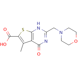 5-methyl-2-[(morpholin-4-yl)methyl]-4-oxo-1H,4H-thieno[2,3-d]pyrimidine-6-carboxylicacidͼƬ