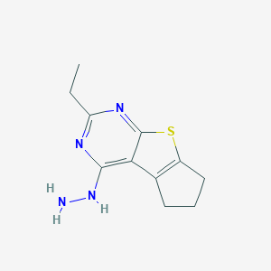 10-ethyl-12-hydrazinyl-7-thia-9,11-diazatricyclo[6,4,0,0?,?]dodeca-1(12),2(6),8,10-tetraeneͼƬ