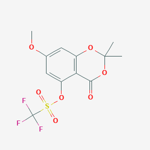 Trifluoromethanesulfonic Acid 7-Methoxy-2,2-dimethyl-4-oxo-4H-1,3-benzodioxin-5-yl EsterͼƬ