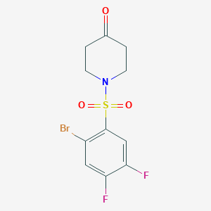 1-((2-Bromo-4,5-difluorophenyl)sulfonyl)piperidin-4-oneͼƬ