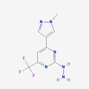 2-Hydrazinyl-4-(1-methyl-1H-pyrazol-4-yl)-6-(trifluoromethyl)pyrimidineͼƬ