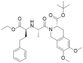 (S)-tert-Butyl 2-((S)-2-((S)-1-ethoxy-1-oxo-4-phenylbutan-2-ylamino)propanoyl)-6,7-dimethoxy-1,2,3,4-tetrahydroisoquinoline-3-carboxylateͼƬ