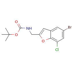 tert-butylN-[(5-bromo-7-chloro-1-benzofuran-2-yl)methyl]carbamateͼƬ